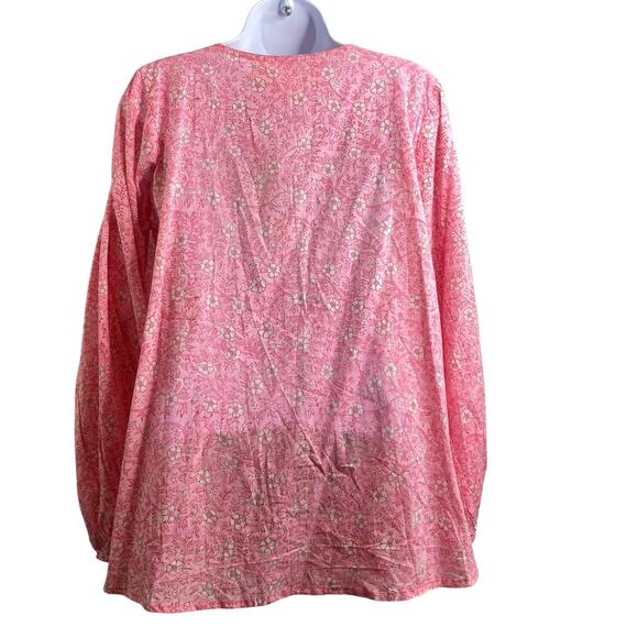 Elegant Pink Floral Women's Blouse - Picture 2 of 13